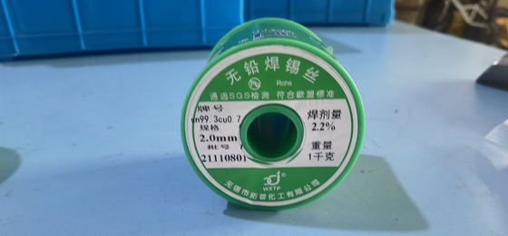 0.1 Mm SnAgCu Rohs 무연 솔더 와이어 연속 217 Deg